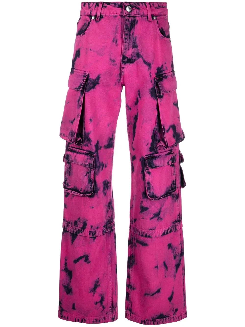 

MSGM two-tone acid-wash jeans - Pink