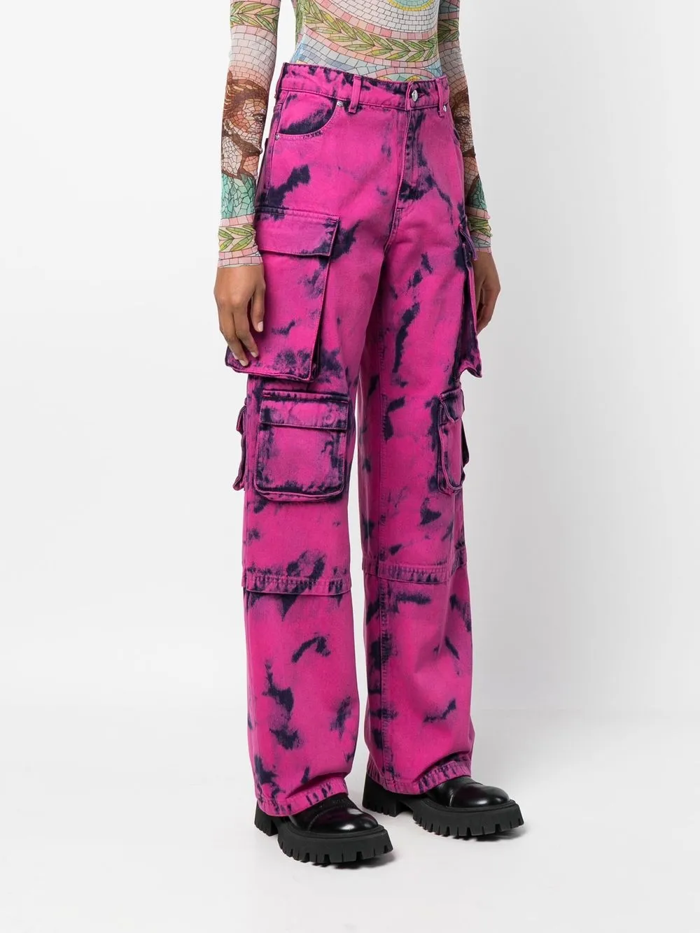 MSGM two-tone acid-wash jeans | Wide-Leg Jeans | Image 2
