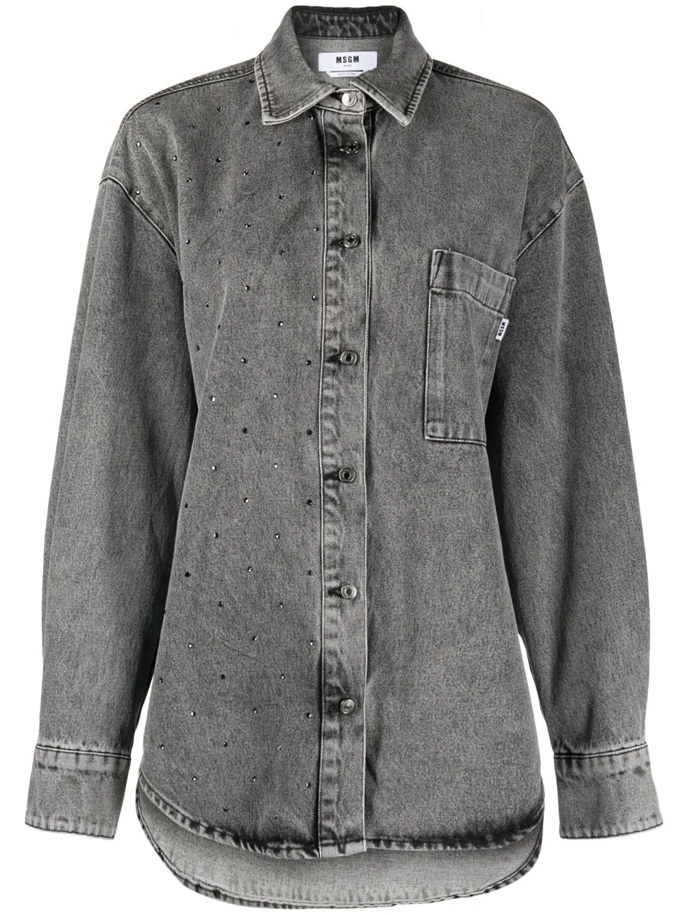 

MSGM camisa de mezclilla manga larga - Gris