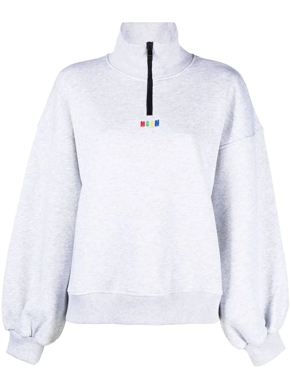 

MSGM sudadera con logo bordado - Gris