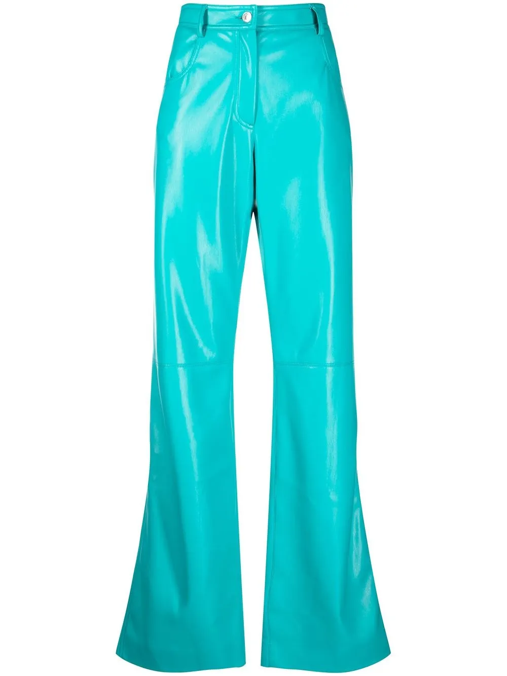 

MSGM pantalones con tiro alto - Azul