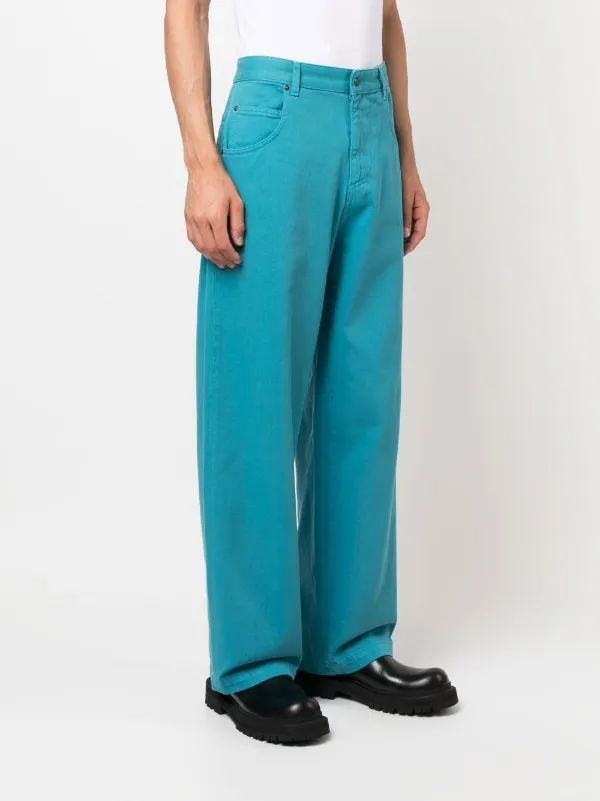Blu Pantaloni a gamba ampia Farfetch Uomo Abbigliamento Pantaloni e jeans Pantaloni Pantaloni a zampa 