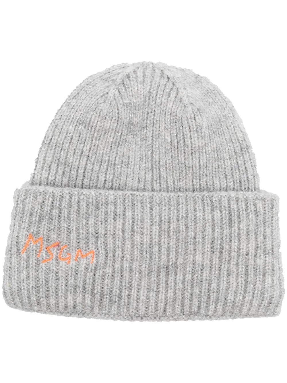 

MSGM embroidered-logo knitted beanie - Grey