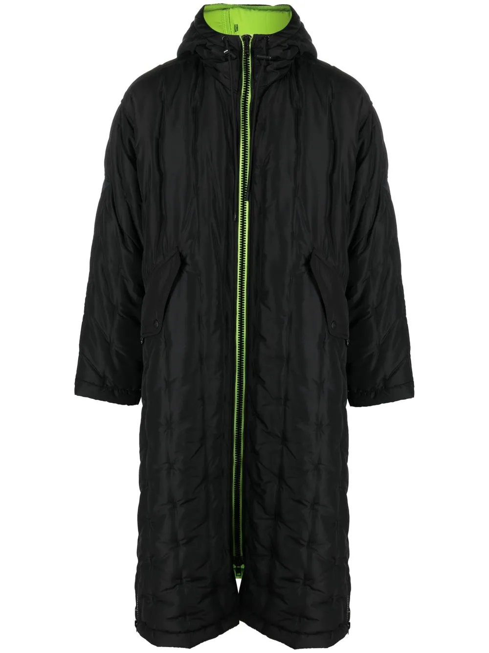 

MSGM logo-patch zipped coat - Black