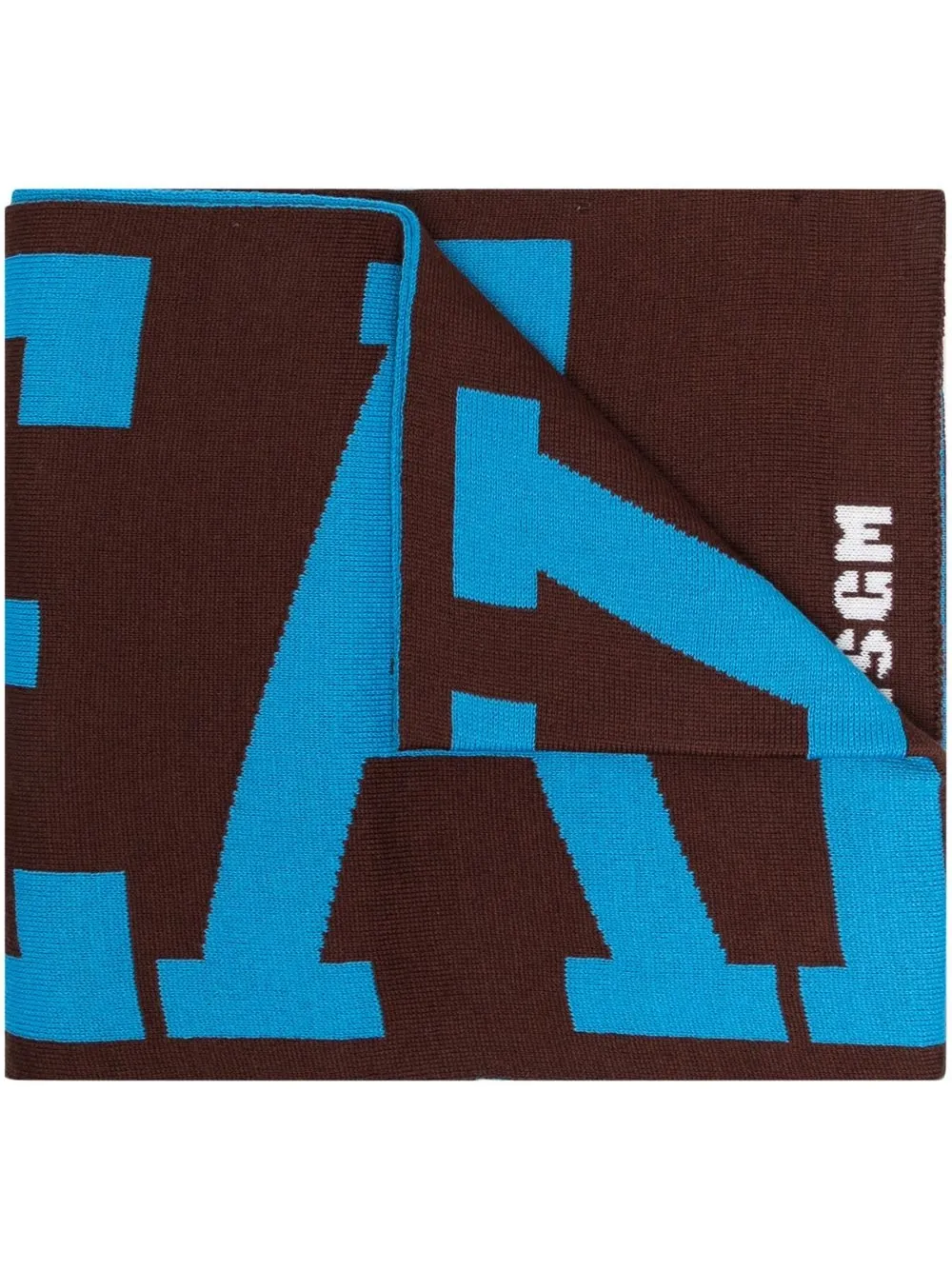 

MSGM slogan-embroidered scarf - Brown