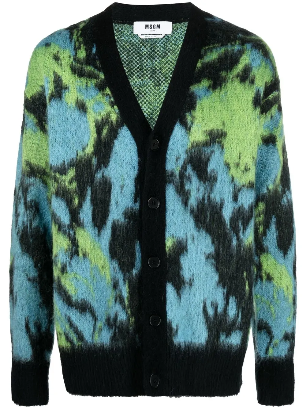 

MSGM abstract print V-neck cardigan - Black