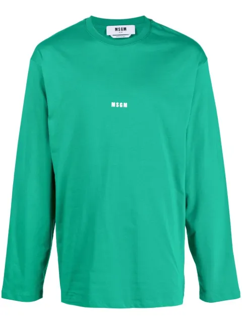 MSGM logo-print long-sleeve T-shirt - Farfetch