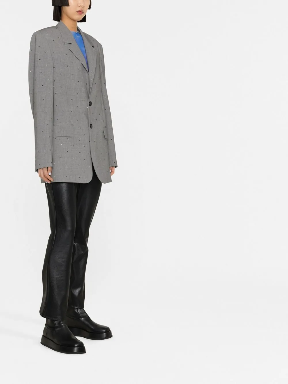  Msgm Notched-lapel Single-breasted Blazer - Grey 