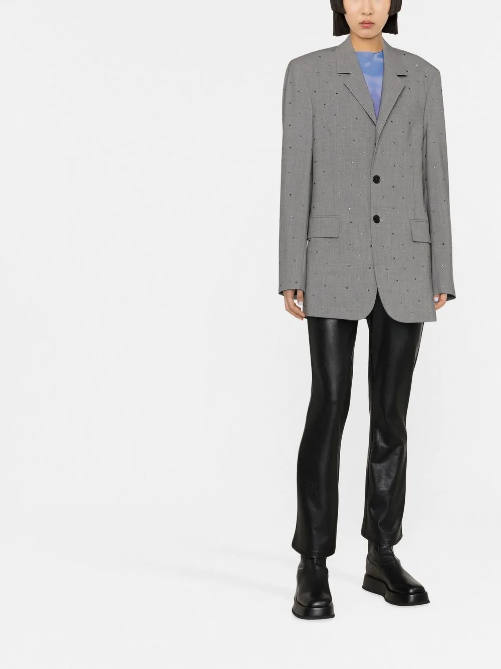 MSGM Blazer met enkele rij knopen - Grijs