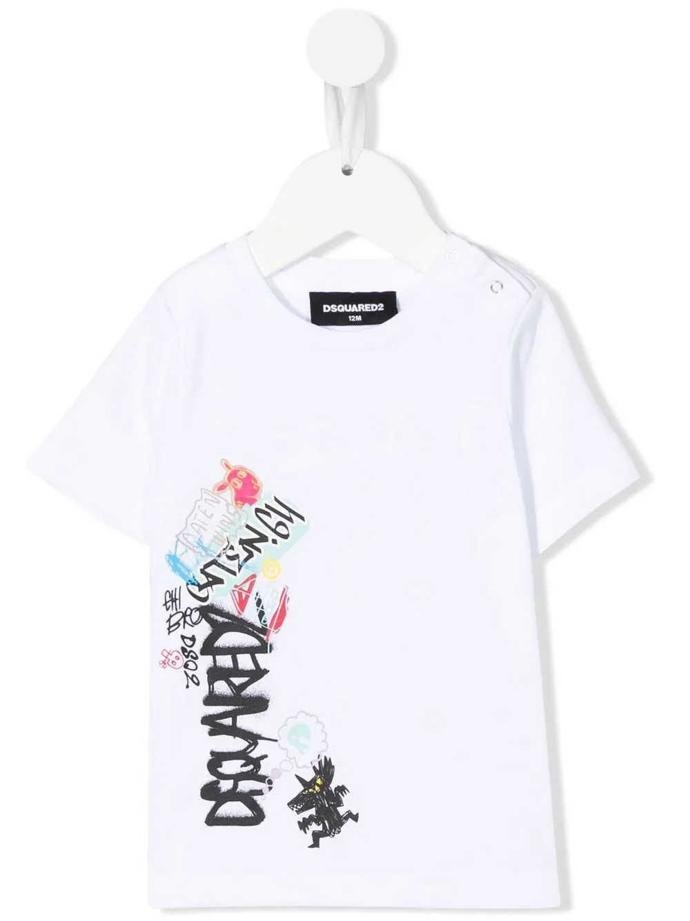 

Dsquared2 Kids playera con logo estampado estilo grafiti - Blanco