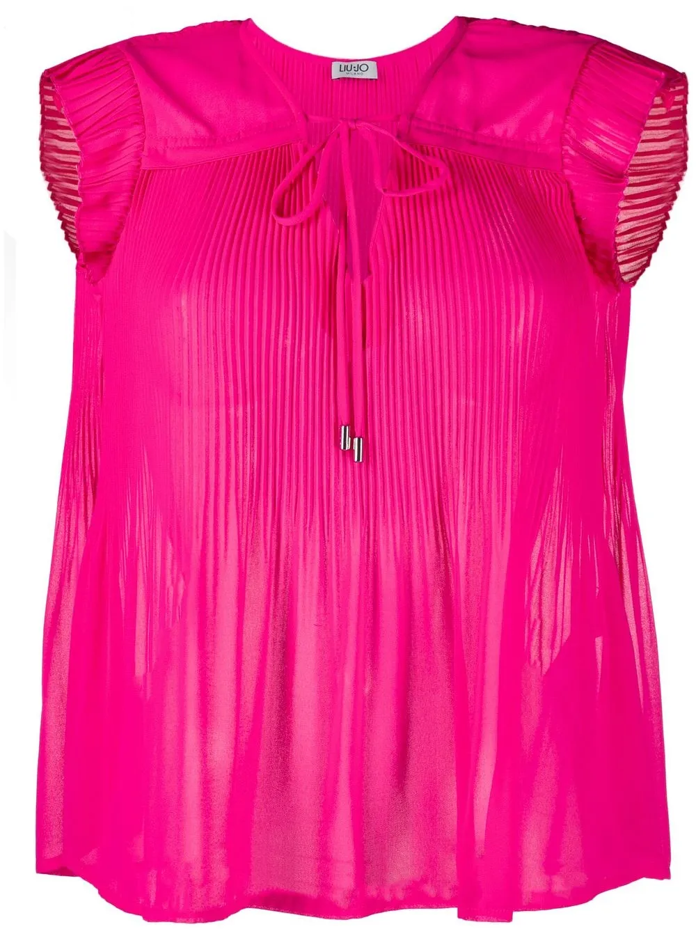 

LIU JO lace-up pleated blouse - Pink