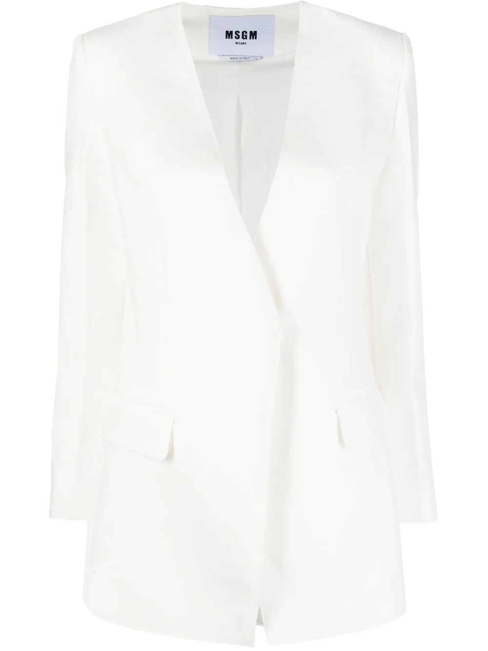 

MSGM collarless tailored blazer - White