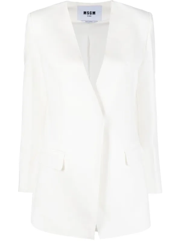 MSGM Collarless Tailored Blazer - Farfetch