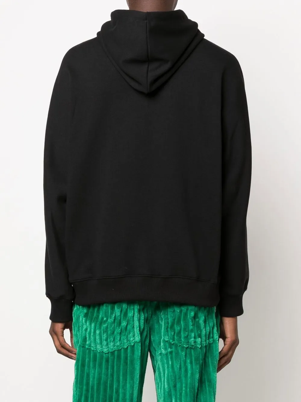 Msgm Black Printed Hoodie In Schwarz