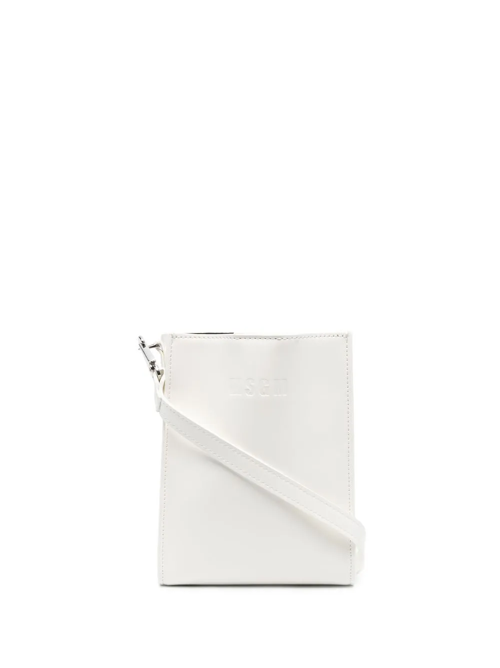 

MSGM bolsa de hombro con logo en relieve - Blanco