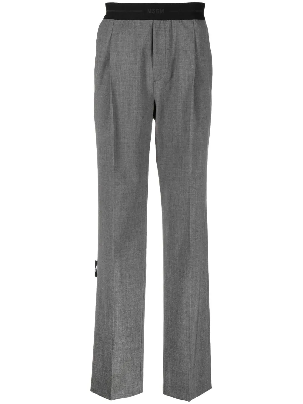 

MSGM pantalones rectos con logo en la pretina - Gris