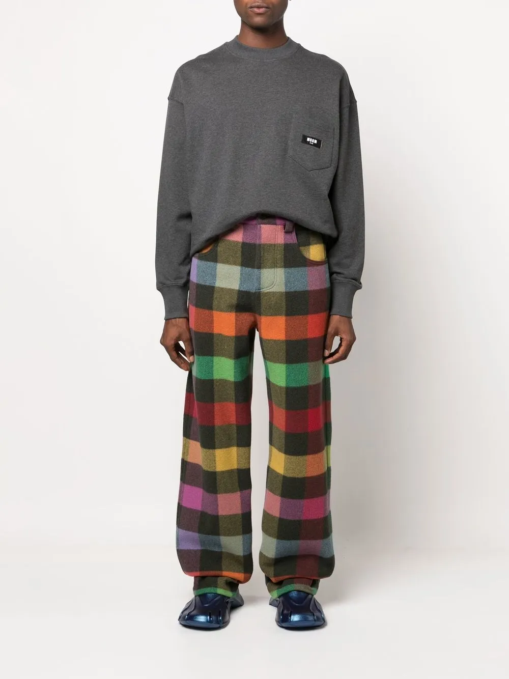 MSGM Sweater met logopatch - Grijs