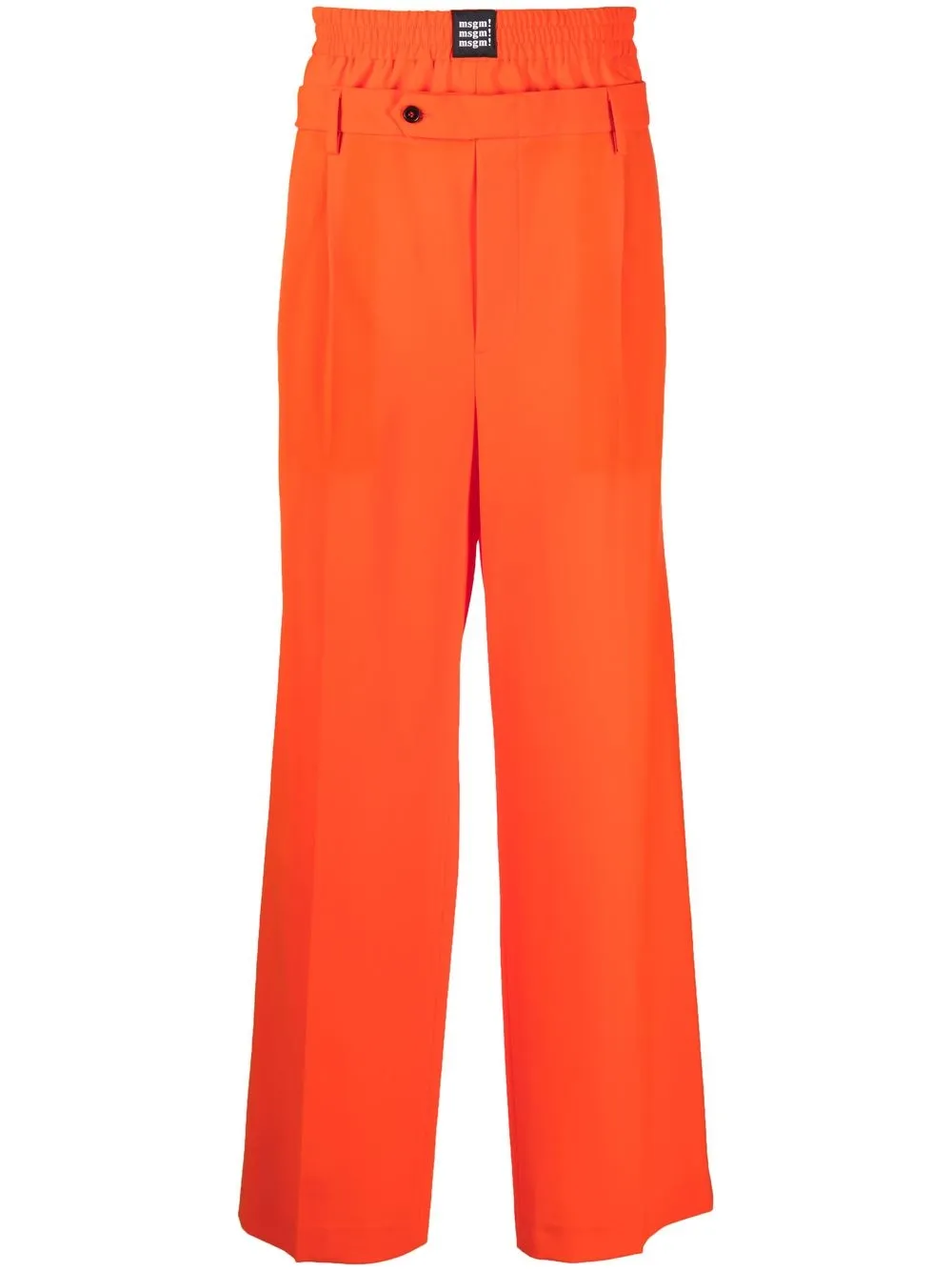 

MSGM wide-leg layered waist trousers - Orange