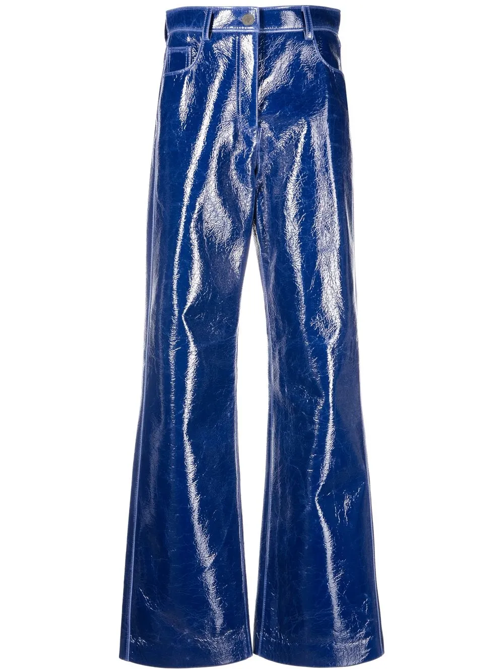 

MSGM pantalones anchos brillantes - Azul