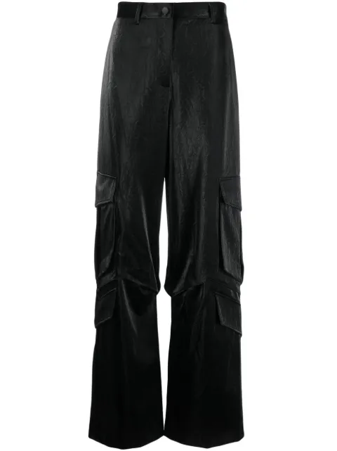 MSGM crinkled-finish cargo trousers