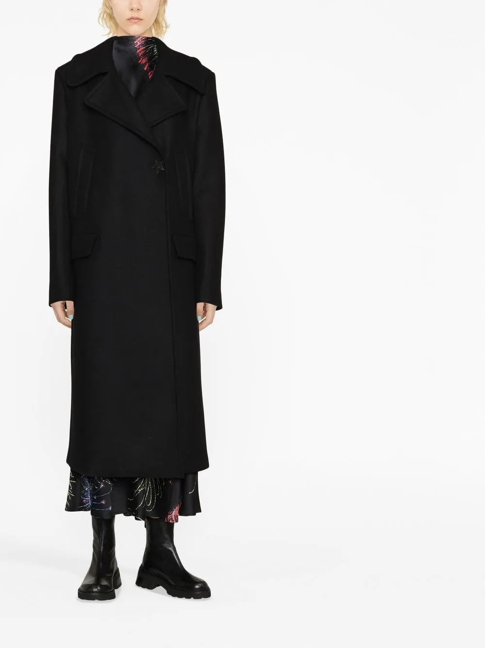 MSGM Mantel met dubbele rij knopen - Zwart