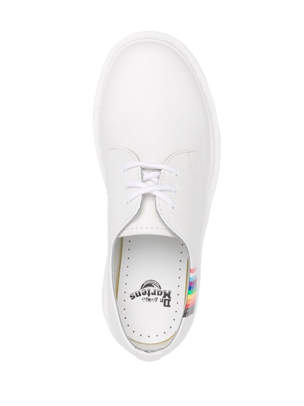 Dr. Martens Rainbow Print Lace-up Oxfords in White