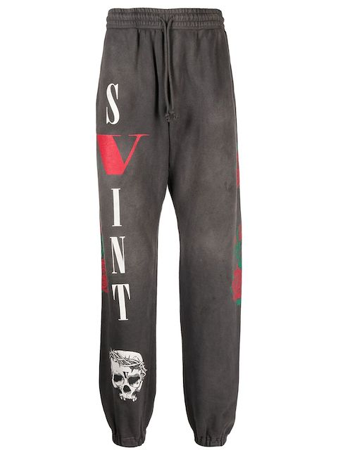 SAINT MXXXXXX x Vlone logo-print joggers