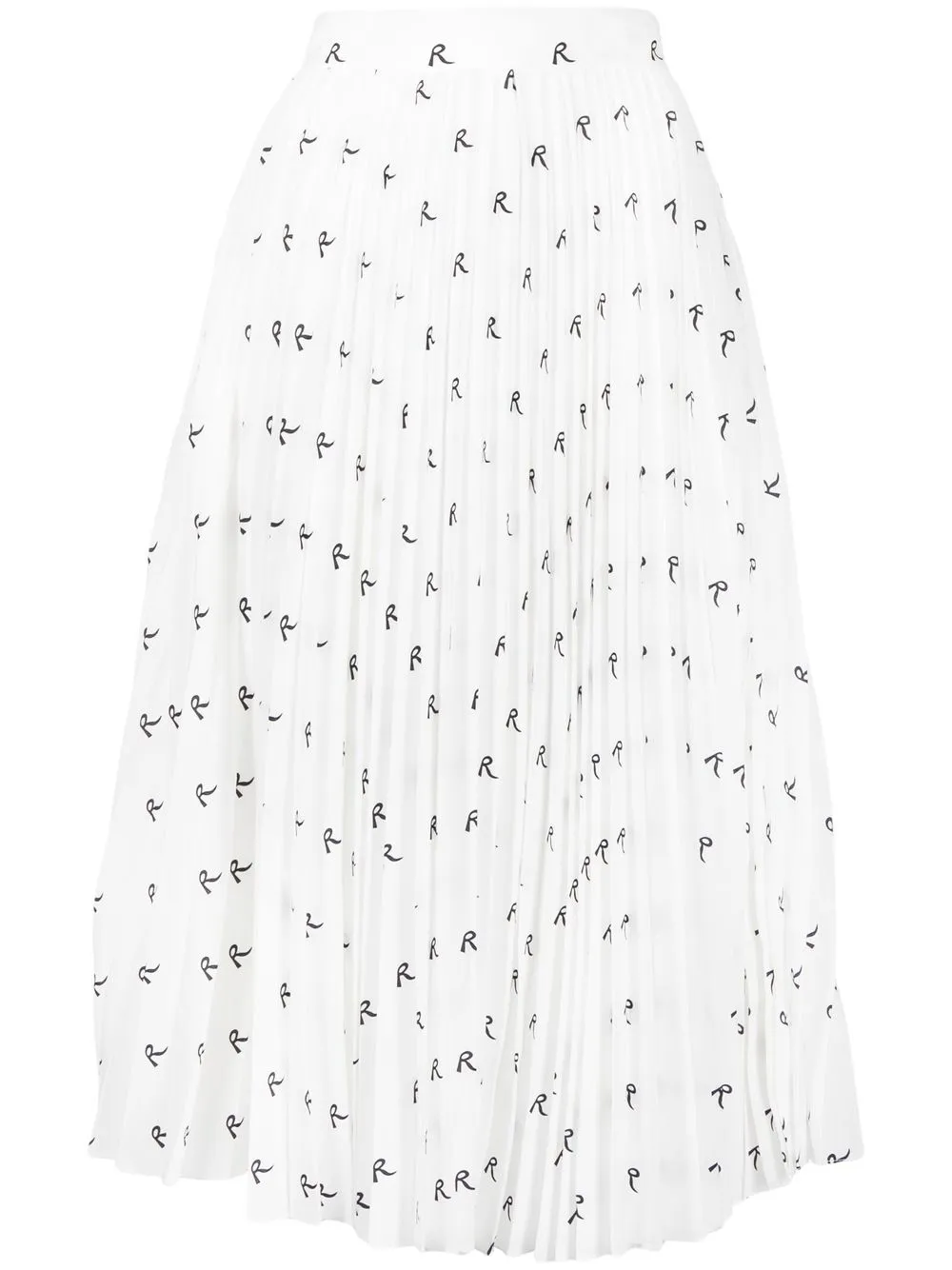 

Rochas monogram-print pleated skirt - White