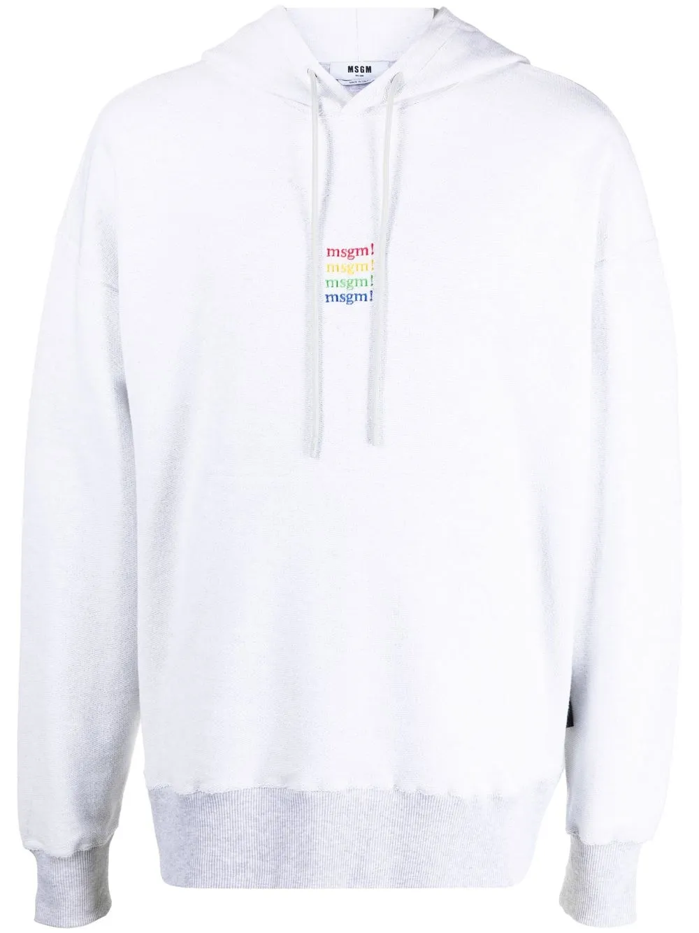 

MSGM embroidered-logo drawstring hoodie - Grey