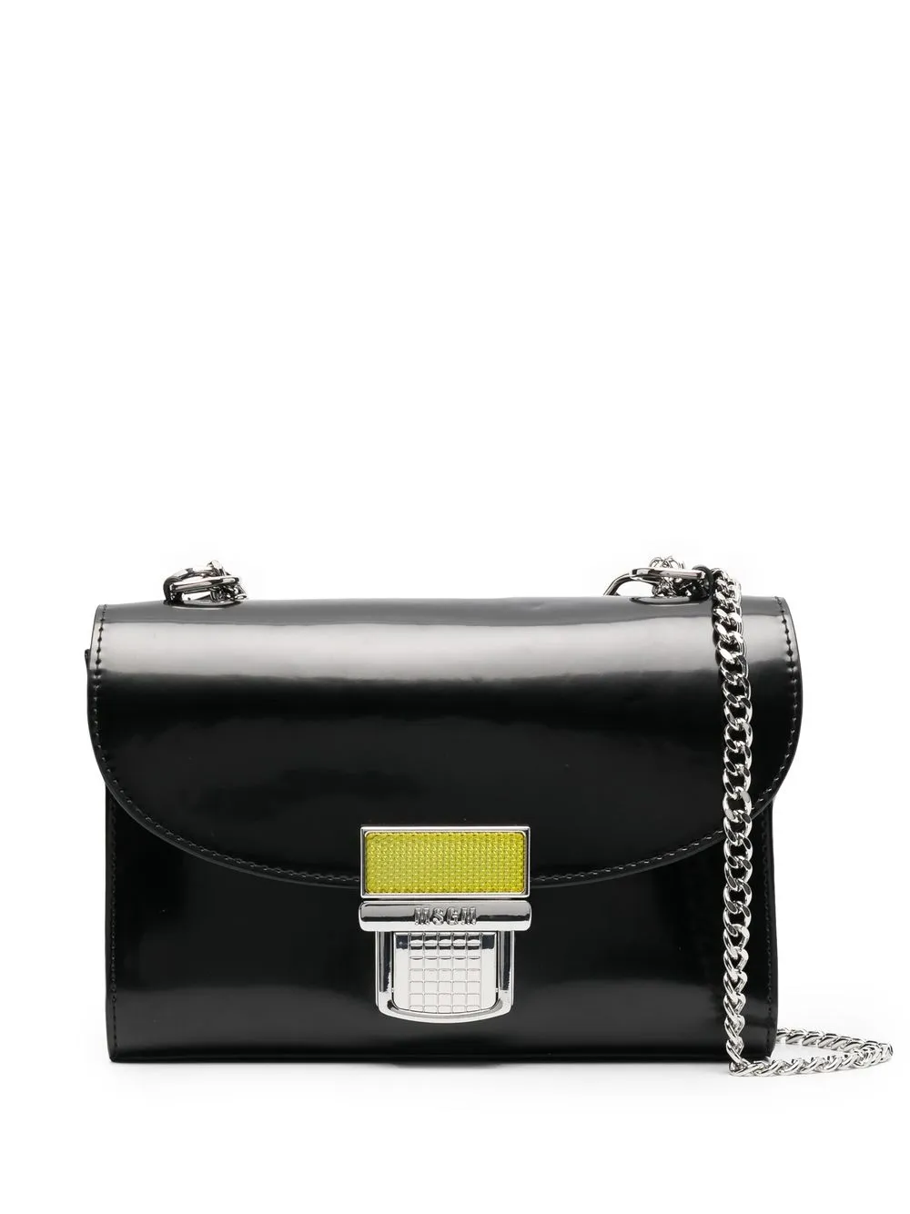 

MSGM Brushed faux leather crossbody bag - Black