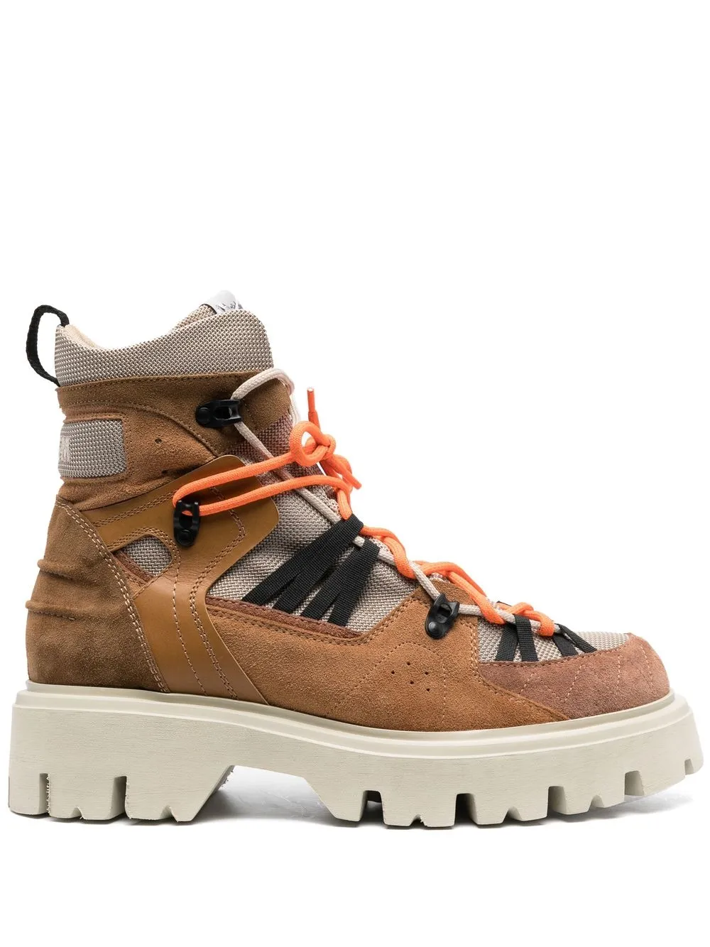 

MSGM panelled lace-up boots - Brown