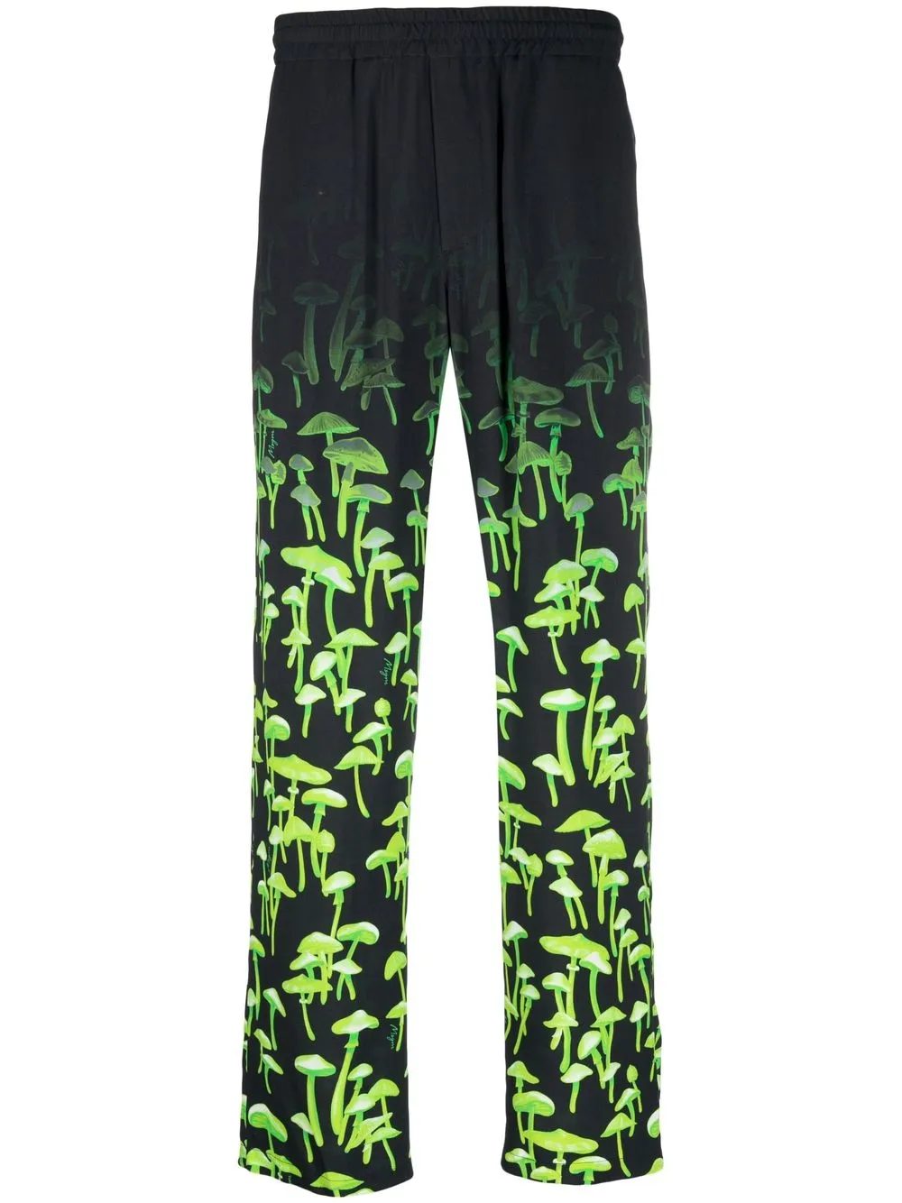 

MSGM pantalones rectos con champiñones estampados - Negro