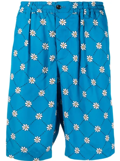 Marni daisy-print track shorts
