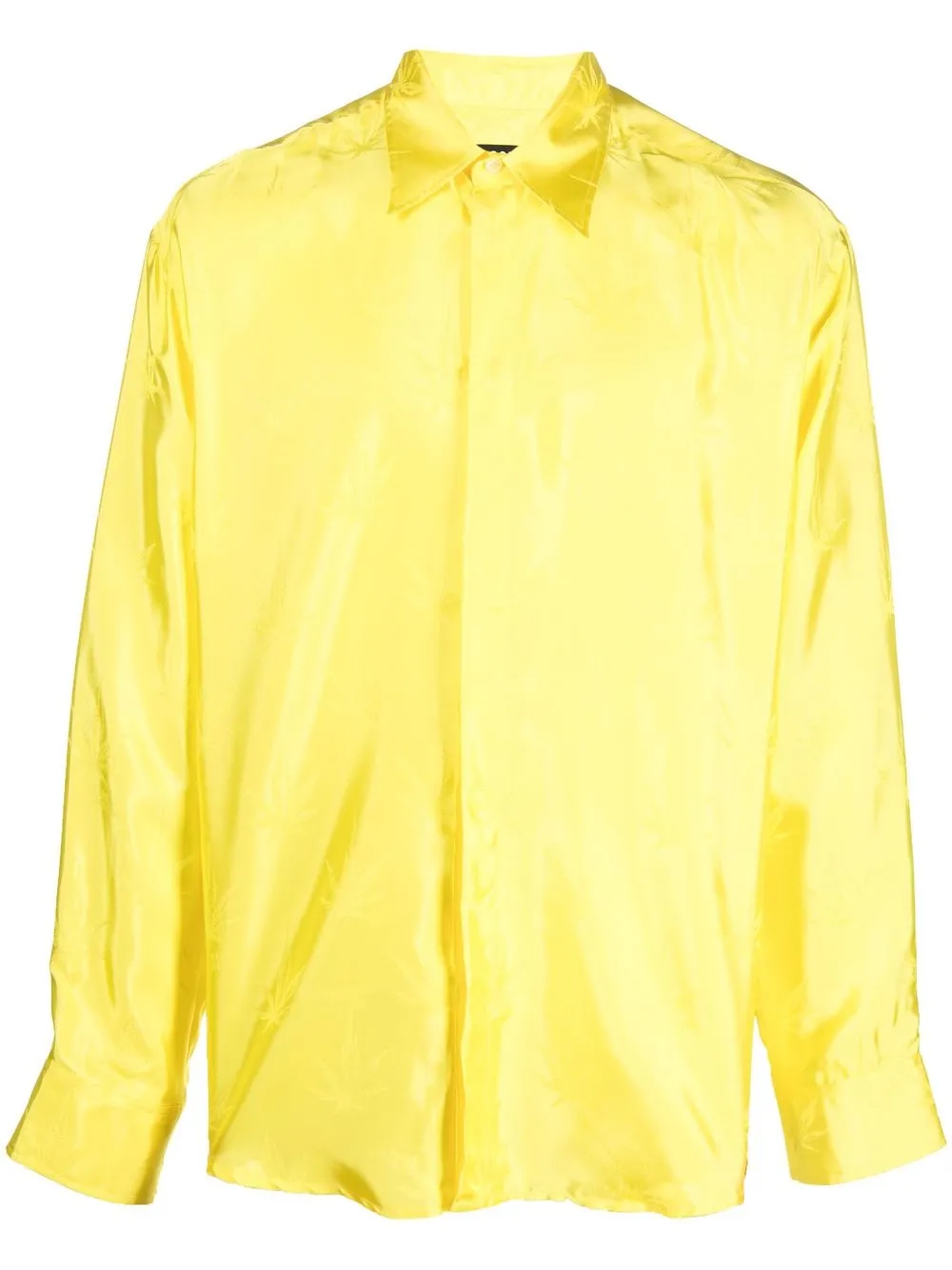 

MSGM leaf print satin shirt - Yellow