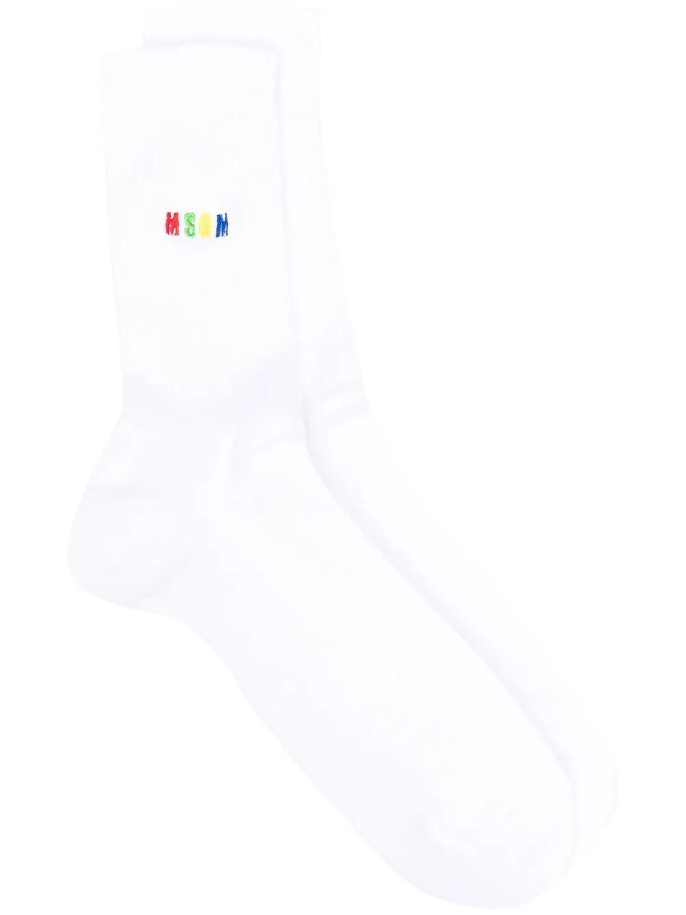 

MSGM embroidered-logo detail socks - White