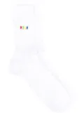 MSGM embroidered-logo detail socks - White