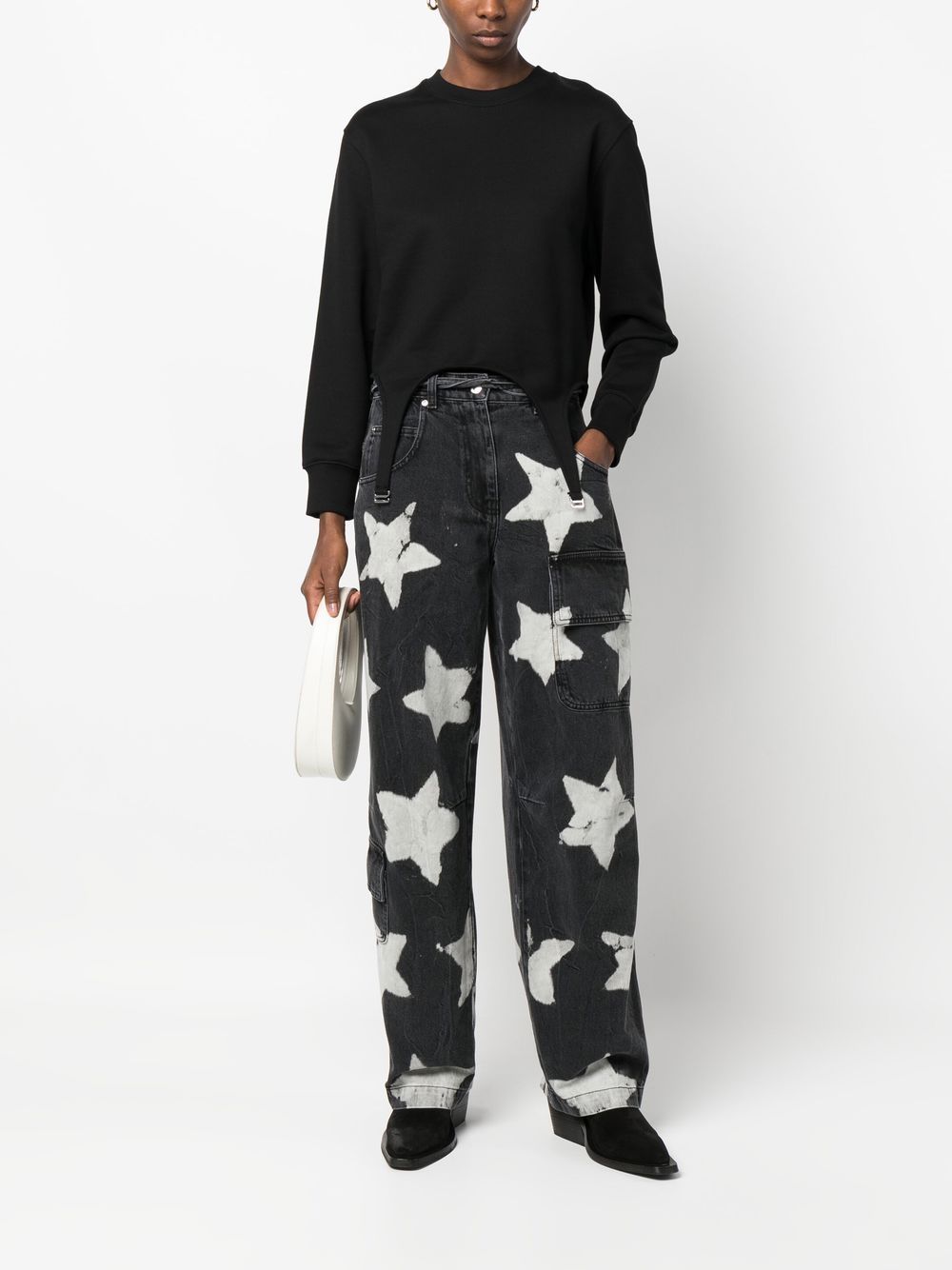 MSGM painted-effect star-print Denim Jeans - Farfetch