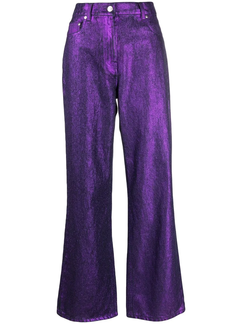 

MSGM jeans anchos con glitter - Morado