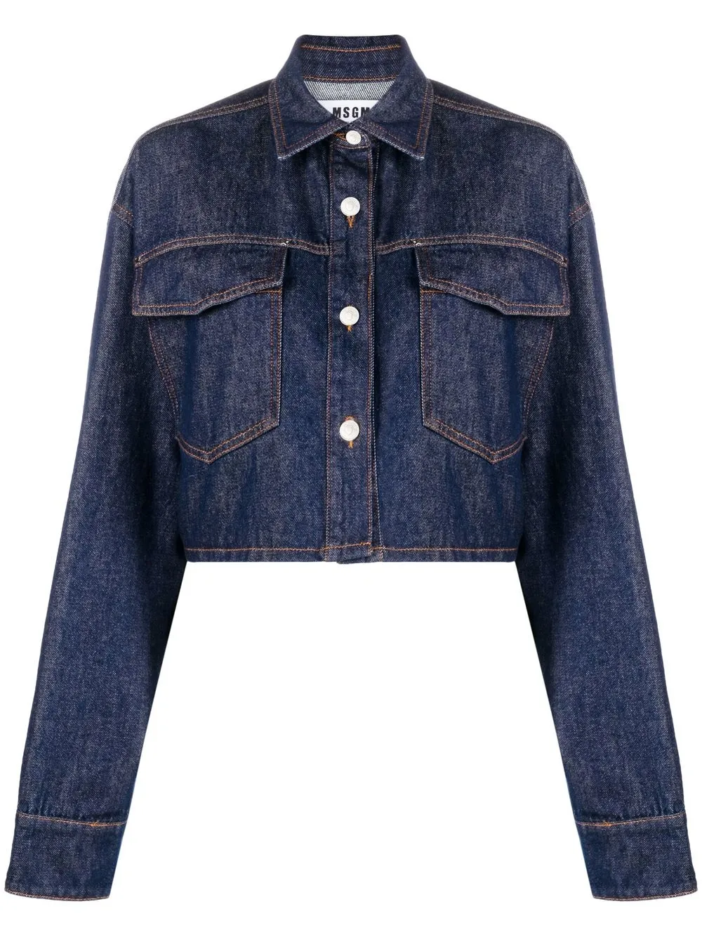 

MSGM cropped denim jacket - Blue