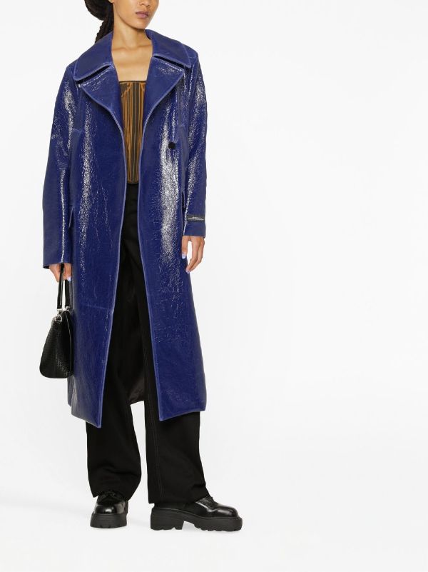 MSGM Crocodile-Effect Trench Coat