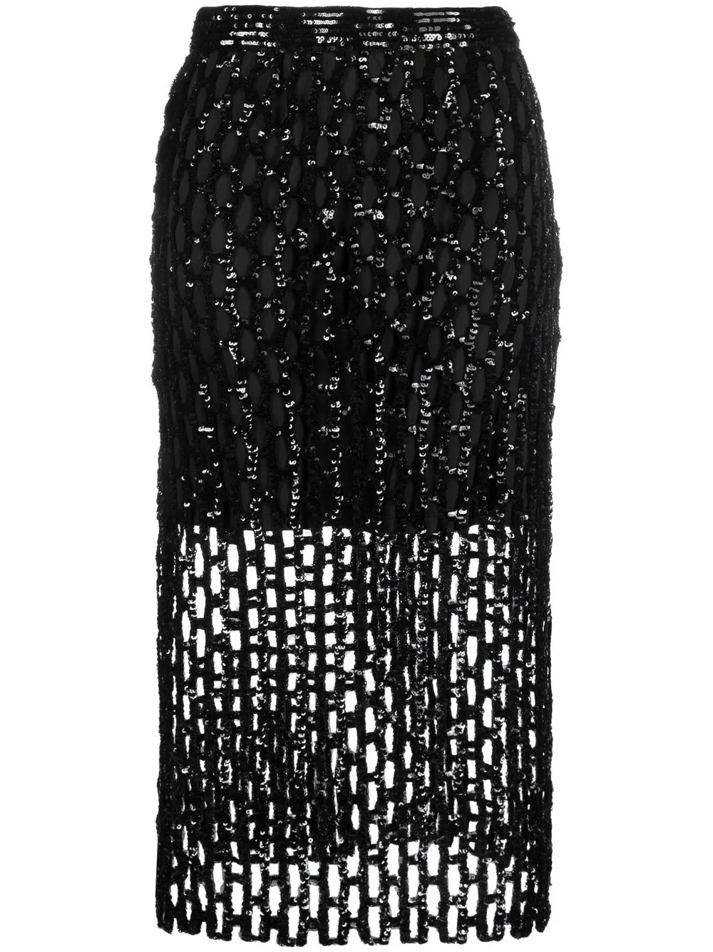 

MSGM sequin layered midi skirt - Black