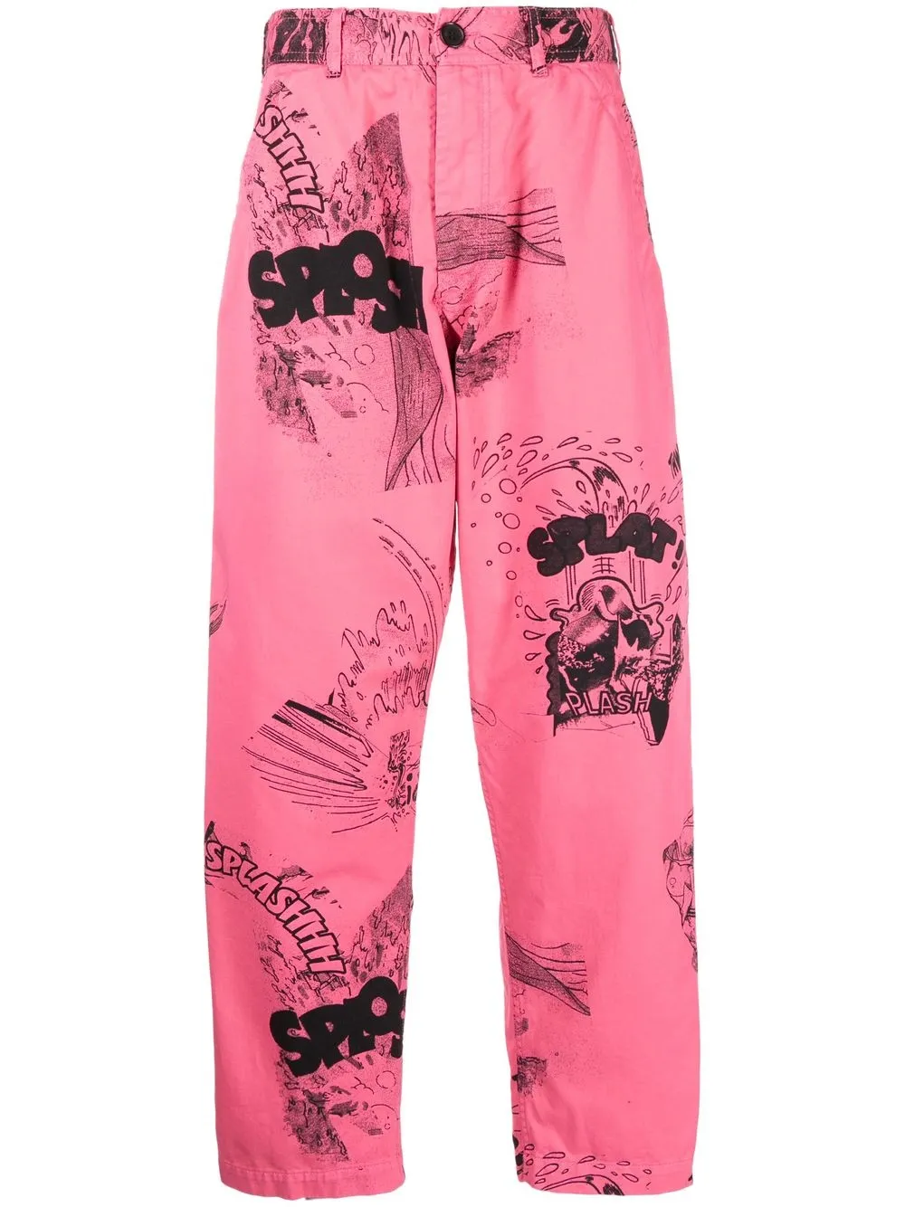 

Comme Des Garçons Shirt pantalones rectos con dibujo estampado - Rosado