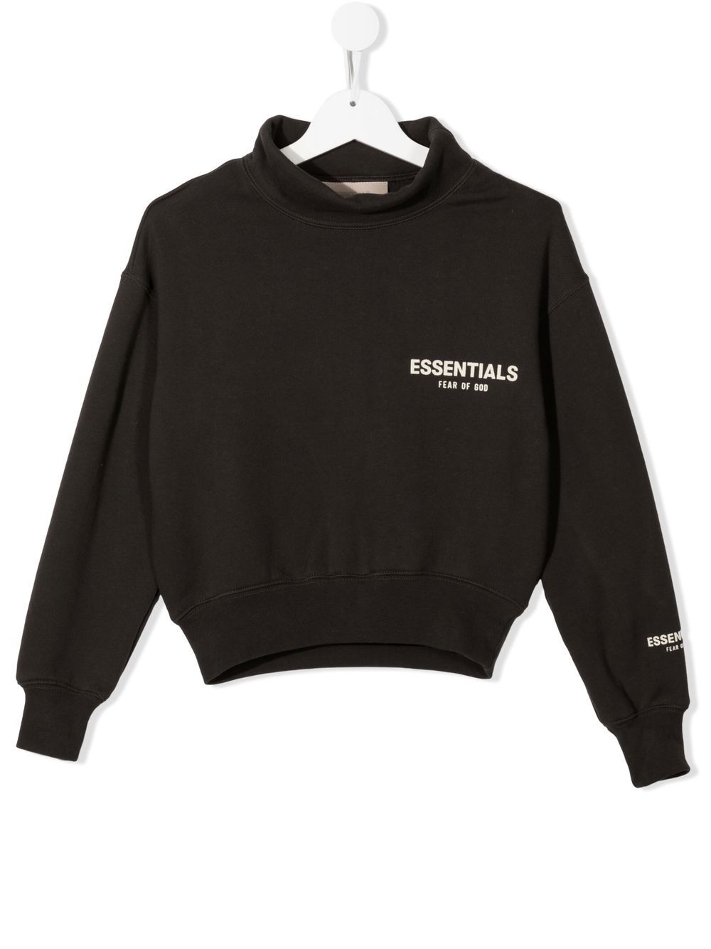 Essentials Kids' Logo-print Mockneck Sweatshirt In Grey