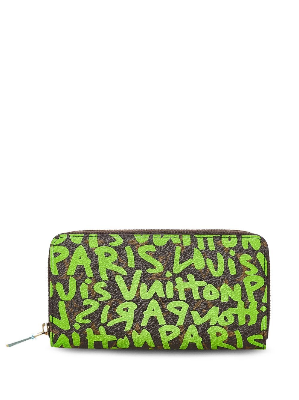 Louis Vuitton Neon Green Graffiti Zippy Wallet by Stephen Sprouse