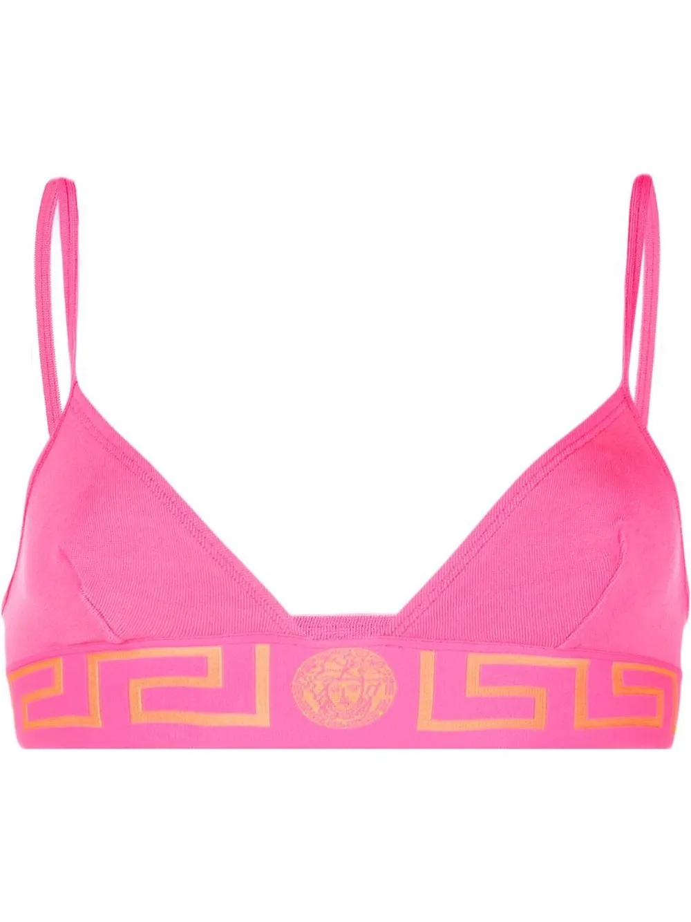 

Versace top de bikini con motivo Greca - Rosado