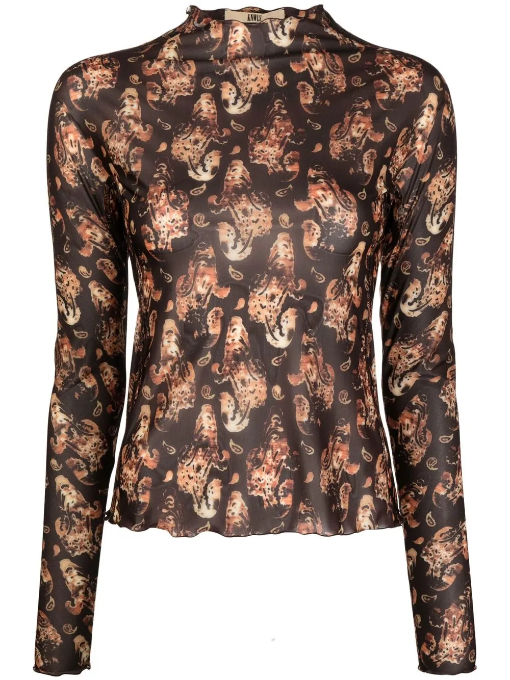 

KNWLS Halcyon abstract-print top - Brown