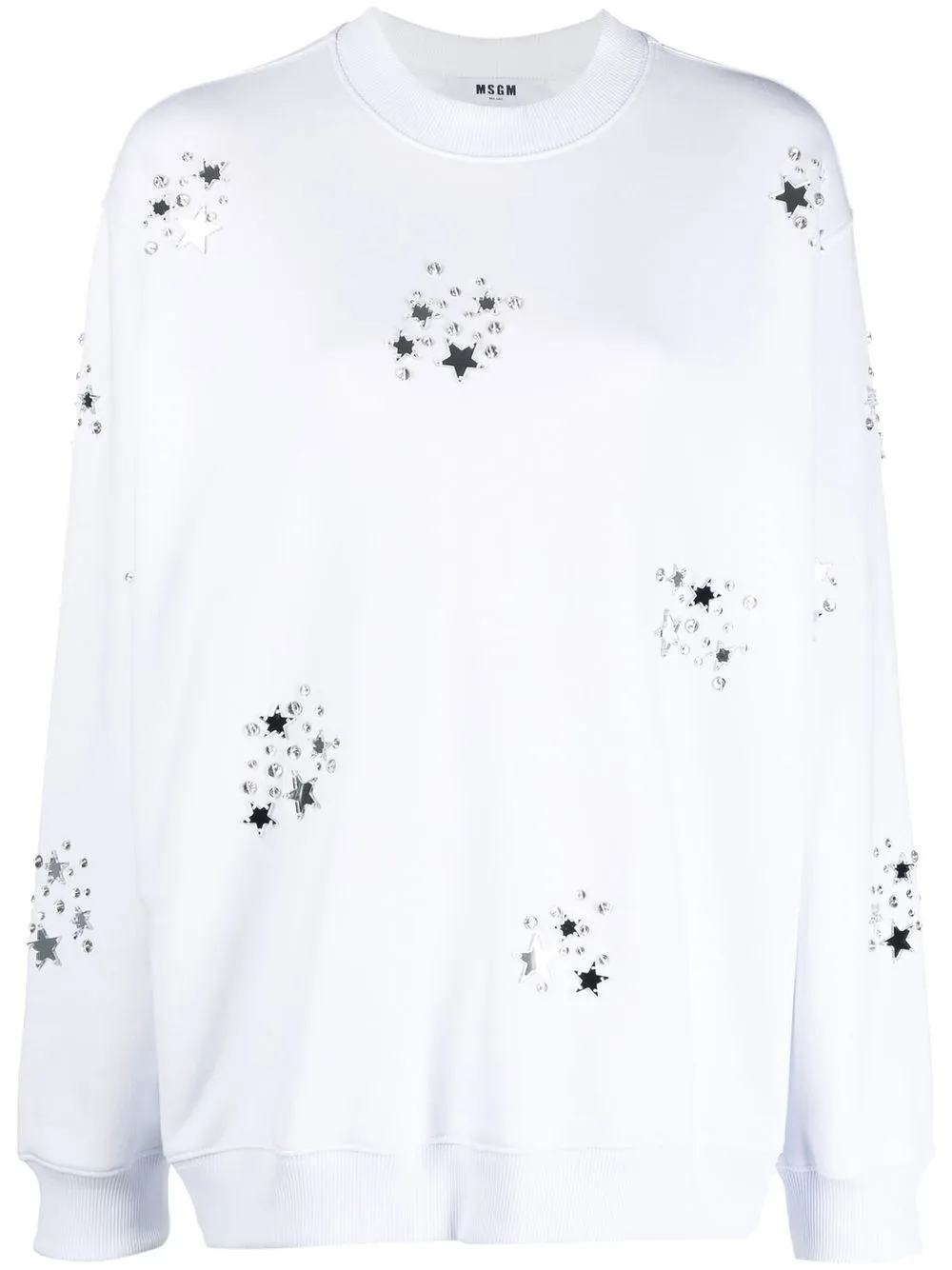 

MSGM star-detail crewneck sweatshirt - White