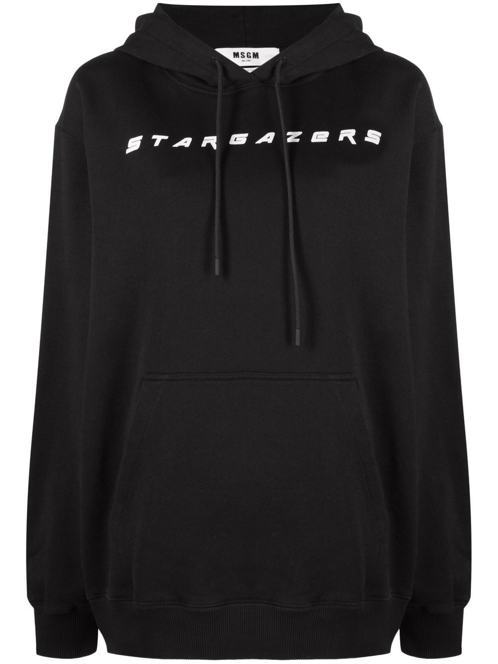 

MSGM hoodie con estampado gráfico y cordones - Negro