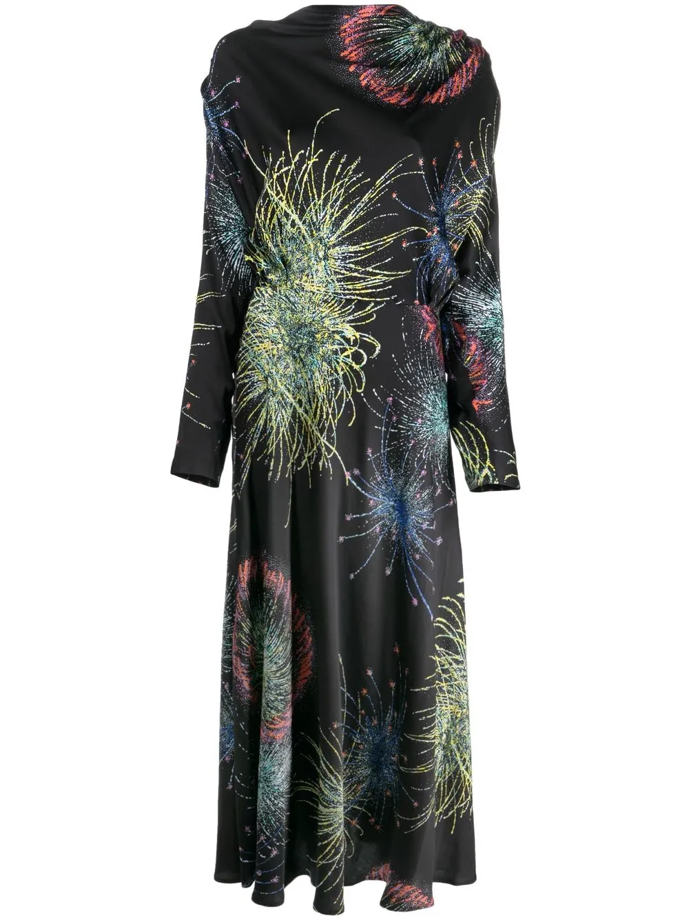 

MSGM firework-print satin maxi dress - Black