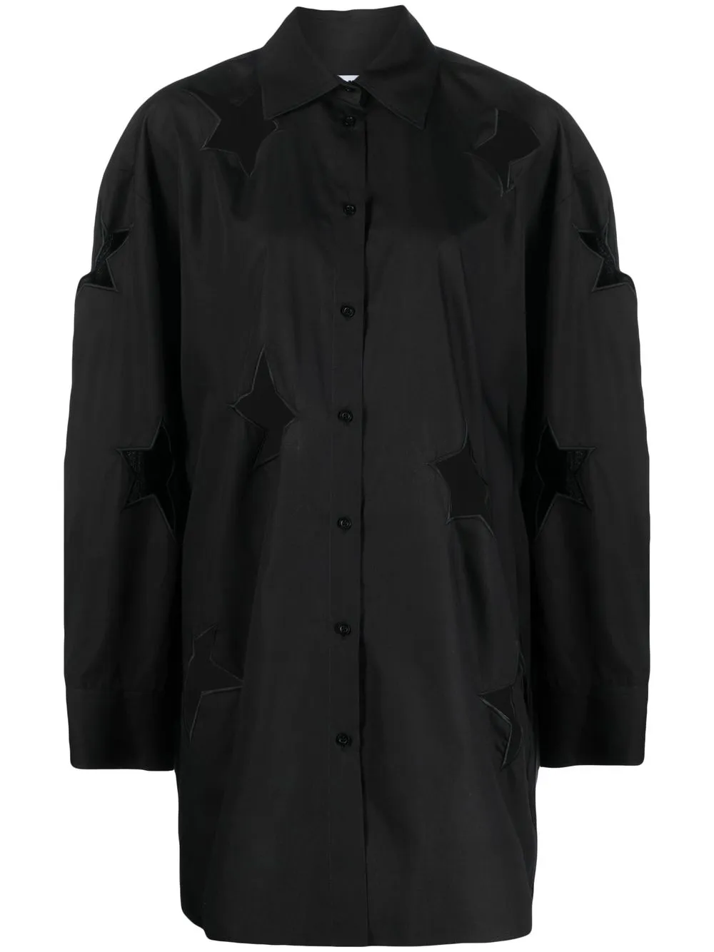 

MSGM star cut-out cotton shirt - Black